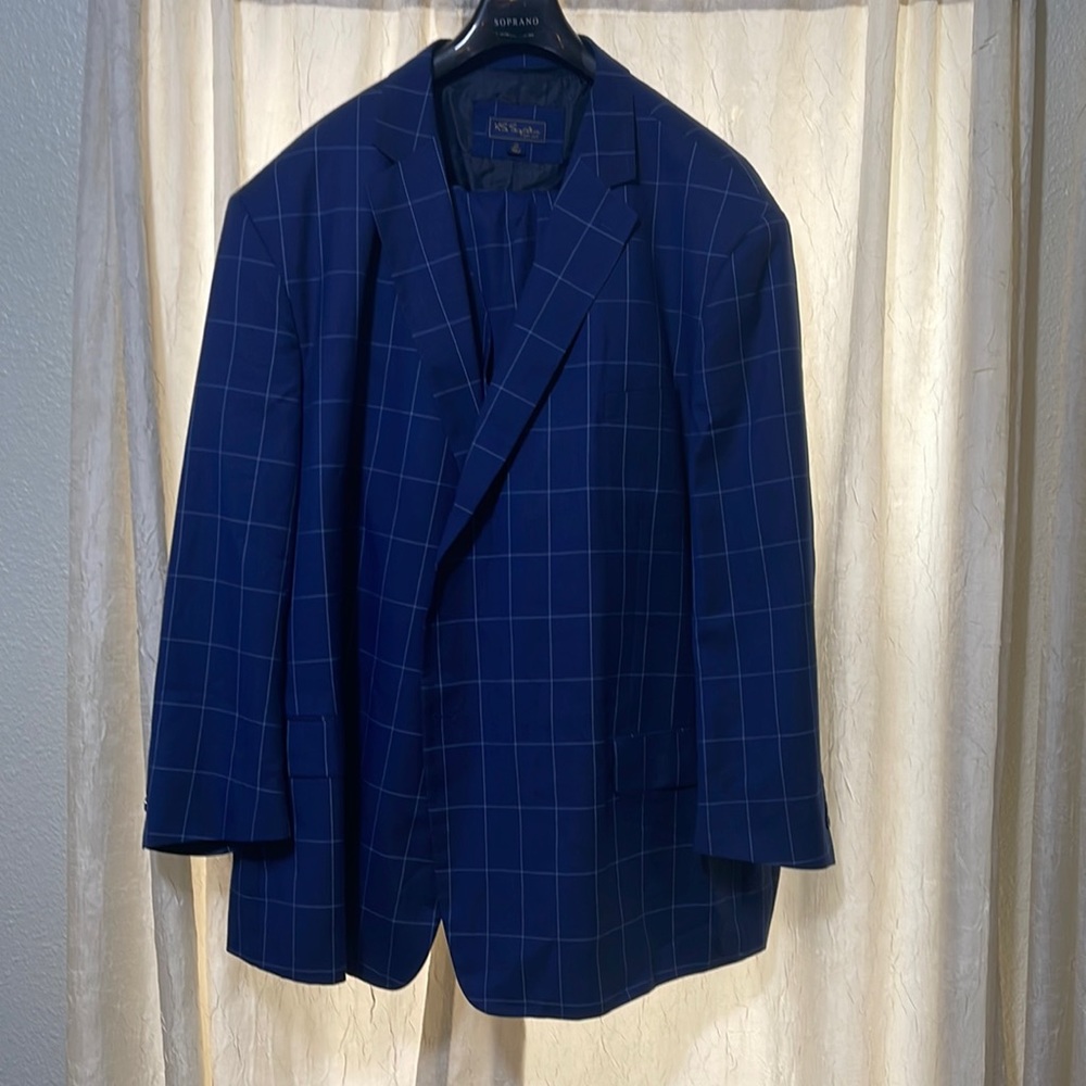 3 Piece Navy Blue 2 Button Pin Stripe Suit Wore Twice Excellent Condition